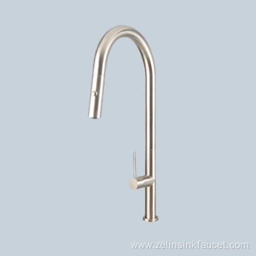 Stainless steel kitchen pull faucet